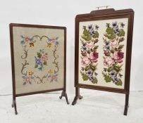 Two needlework firescreens (2)