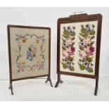 Two needlework firescreens (2)