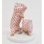 Herend miniature model of two mice, numbered to base 349, 7cm high Condition ReportOverall good