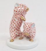 Herend miniature model of two mice, numbered to base 349, 7cm high Condition ReportOverall good