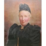 Late 19th/early 20th century school Oil on board Half-length portrait of a Victorian lady, unsigned,