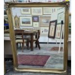 Modern rectangular mirror in gilt-effect frame, 126cm x 105cm approx