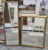 Two 20th century rectangular gilt-framed mirrors (2)