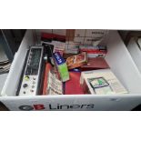 Toshiba portable boxed hard drive, a National Panasonic transistor radio, various Ordnance Survey
