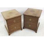 Mahogany two-drawer bedside chest on bracket feet and a similar wine cellarette with modern mahogany