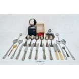 Assorted plated flatware including toast rack and other items (1 box)