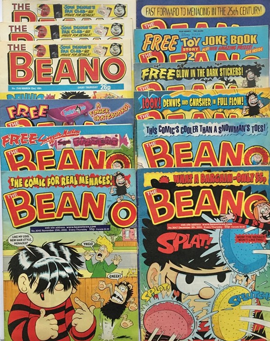 12 Issues of Beano 1991 to 2000; Ginsters Poster Front and Verso; 3 Art Deco Style Concert