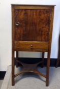 19th century single-door pot cupboard with drawer under, 33.5cm x 71.5cm