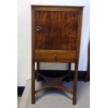 19th century single-door pot cupboard with drawer under, 33.5cm x 71.5cm