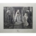 After Jan van Eyck Eugene Gaujean (1850-1900) Etching "From the Altar of the Canon van de Paelen",