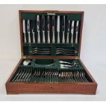 Canteen of electroplated flatware with Parkhouse & Wyatt Jewellers, Southampton label to case