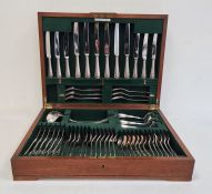 Canteen of electroplated flatware with Parkhouse & Wyatt Jewellers, Southampton label to case