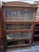 Early 20th century oak sectional bookcase, the escutcheons marked 'The Lebus Bookcase', 153cm x 88cm