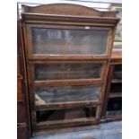 Early 20th century oak sectional bookcase, the escutcheons marked 'The Lebus Bookcase', 153cm x 88cm