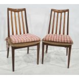 Set of four 20th century teak boardroom chairs with cream-coloured upholstered seats (4)