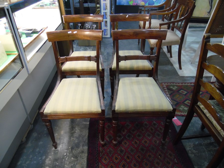 Eight similar Regency mahogany bar back chairs (8)  Condition Report4 of the chairs have drop in - Image 2 of 5