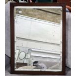 Mahogany-framed rectangular mirror with bevel edge