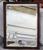 Mahogany-framed rectangular mirror with bevel edge