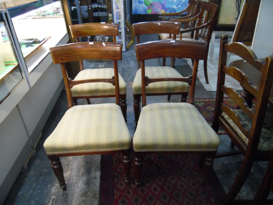 Eight similar Regency mahogany bar back chairs (8)  Condition Report4 of the chairs have drop in - Image 4 of 5