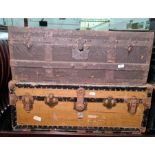 Two vintage trunks, the smaller with Shaw Savill Line of Durban labels (2)  Condition Report87 x