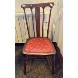 Single mahogany and inlaid bedroom chair