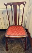 Single mahogany and inlaid bedroom chair