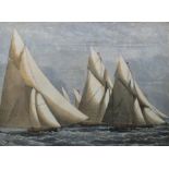 Three colour prints  "The Royal Thames Yacht Club Schooner Match, Rounding the Mouse Light Ship"