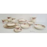 Royal Doulton pottery part tea and dinner service 'English Rose' pattern, no.D6071, comprising two