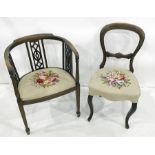 Two needlework seated chairs (2)