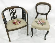 Two needlework seated chairs (2)
