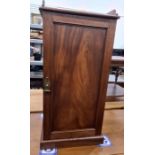 Late 19th century mahogany single-door pot cupboard with three-quarter gallery top