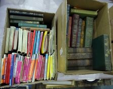 Two boxes of books and maps to include OS maps, antiquarian books to include "The London Magazine or