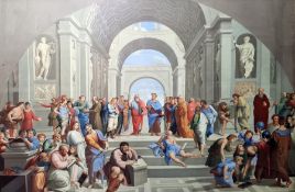 After Raphael  Watercolour/gouache "The School of Athens", 54cm x 80.5cm