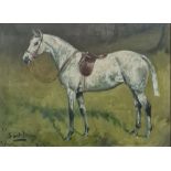 G Price Oil on canvas "St Mary", study of a racehorse, signed and titled lower left, dated 12,