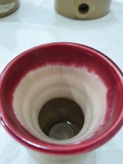 20th century studio pottery Pru Green Alvingham pottery vase, drilled with a hole for conversion - Image 10 of 23