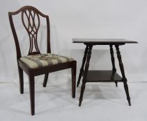 Rectangular two-tier side table and a mahogany Georgian single chair (2)