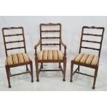 Set of six (4+2) boardroom chairs with mahogany ladderback frames (6)  Condition ReportGood to