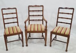 Set of six (4+2) boardroom chairs with mahogany ladderback frames (6)  Condition ReportGood to