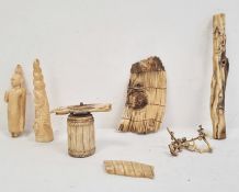 Small collection of antique carved ivory in varying condition