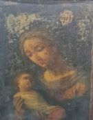 Unattributed  Oil on board Madonna and Child, unsigned, 24cm x 18cm