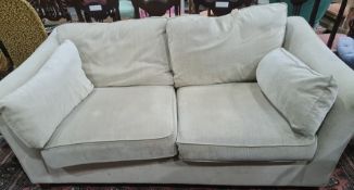 Two-seater and three-seater Marks & Spencer sofa in beige ground upholstery