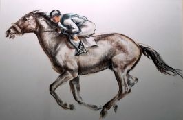 John Skeaping (20th century) Signed print Racing horse and jockey study, signed and dated lower