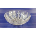 Lalique satin and clear glass ‘Pissenlit’ pattern bowl, internally embossed “R.LALIQUE, FRANCE”,