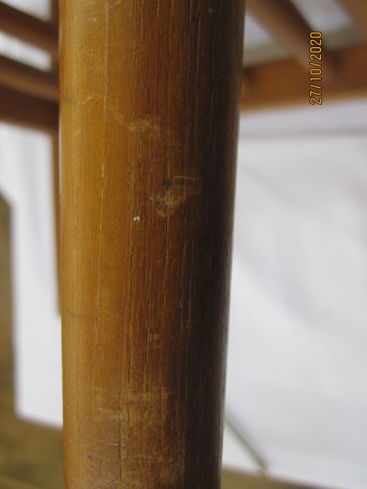 Pair of 20th century oval shaped coffee tables with undershelf, on tapering supports, 50cm approx - Image 7 of 7