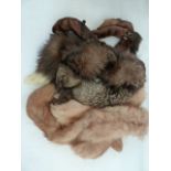 Fur - collars, tippets, scarves to include fox and other  ( 1 box)