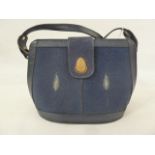 Vintage stingray skin and leather handbag labelled 'Andaman' with gold-coloured fittings and