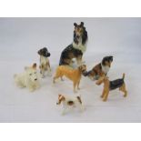 Western German model of a collie, a Coppercraft model of a bulldog, a model of a terrier and other