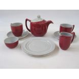 Branksome China, England tete a tete comprising of teapot, milk jug, sugar bowl, two cups, saucers