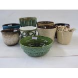 Quantity of ceramic planters to include Poole, Eastgate Pottery, West German (9)