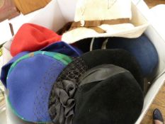 Quantity of assorted 1980's/90's pillbox and other hats to include Mitzi Lorenz, Avoca, Kangol,